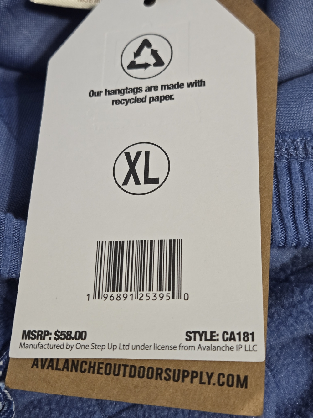 Avalanche Quilted Hoodie XL Blue Fleece Pullover Oversized Cozy Outdoor Sweat - Picture 7 of 7